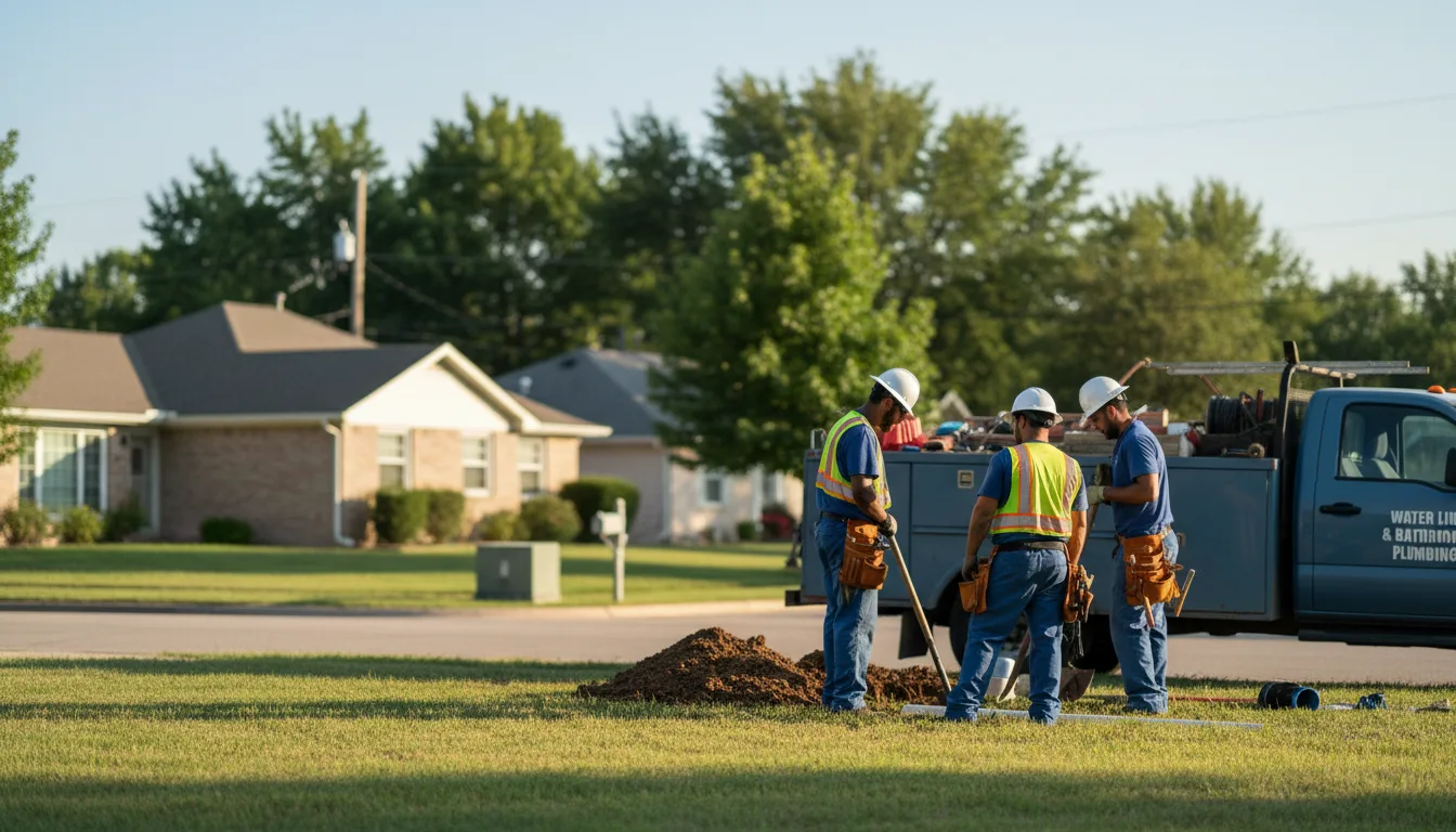 Residential water line and bathroom plumbing service in Pope, MS